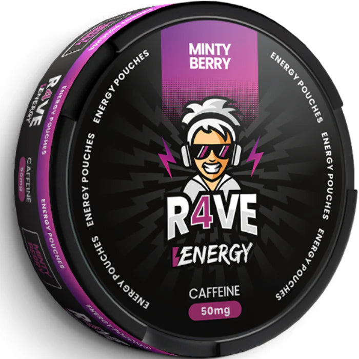 Minty Berry Caffeine Nicotine Pouches by R4VE 50mg